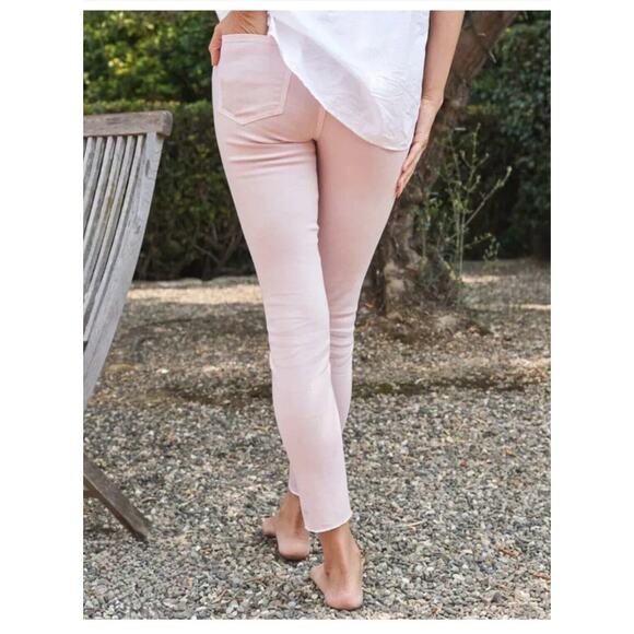 L'Agence Sada High Rise Cropped Slim Fit Raw Hem Jeans Sz 25 light pink - Picture 4 of 12